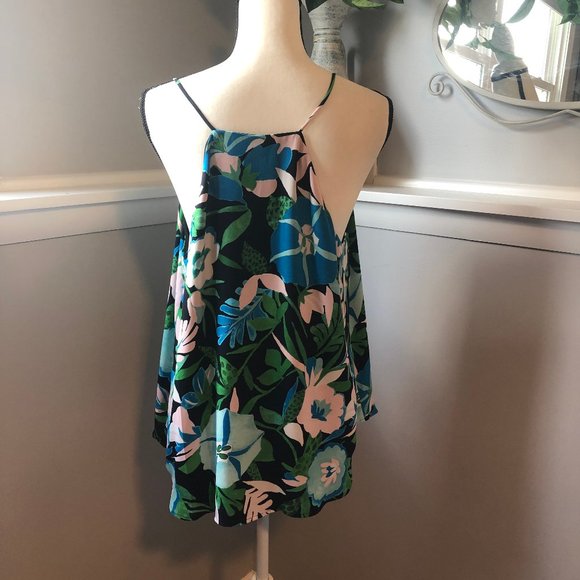 Loft Navy Large Floral Print Strappy Blouse - Picture 3 of 6